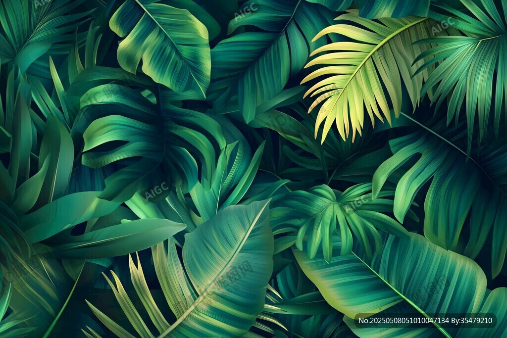 熱帶綠植背景圖