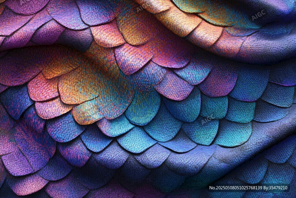 夢幻多彩魚鱗紋理圖案
