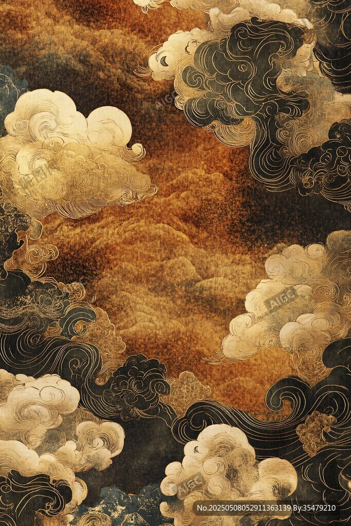 中式古典云紋圖案背景