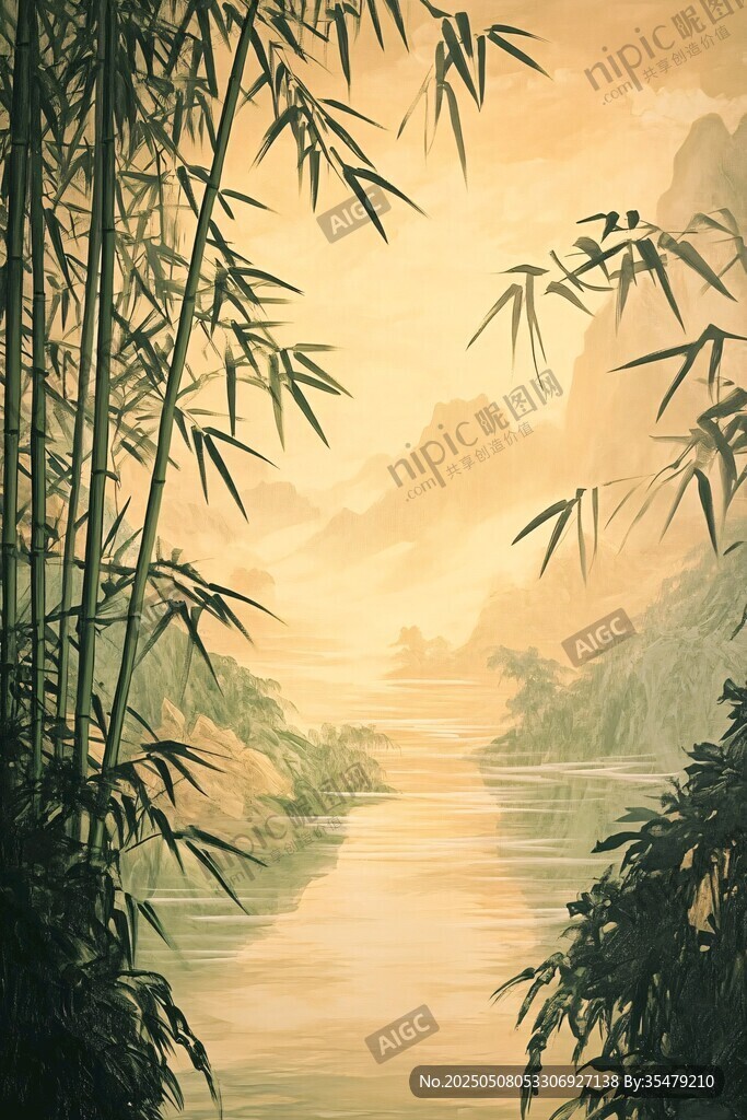 竹林江畔 水墨詩(shī)意風(fēng)光