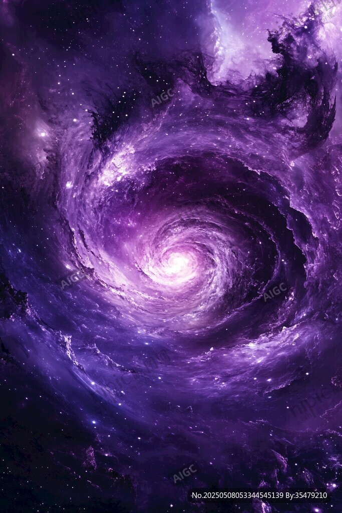 夢幻紫色星系漩渦景象