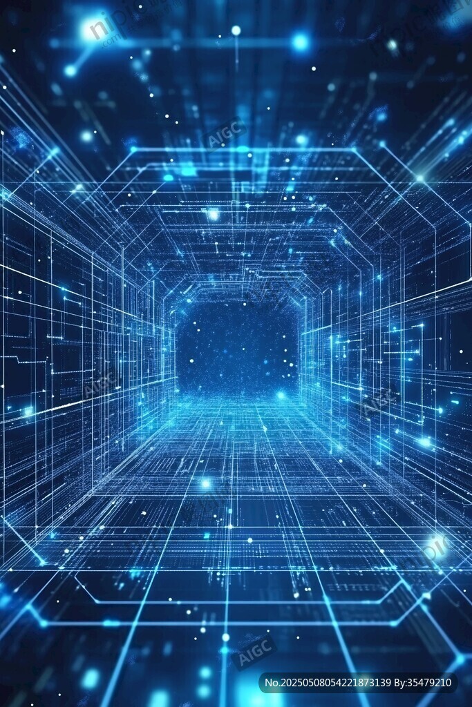 科技感未來數(shù)字空間隧道