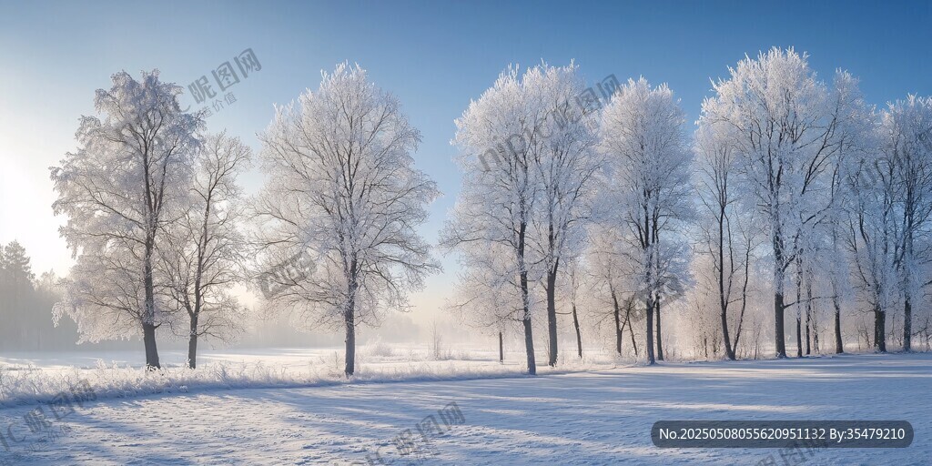 冬日銀樹雪景 靜謐之美