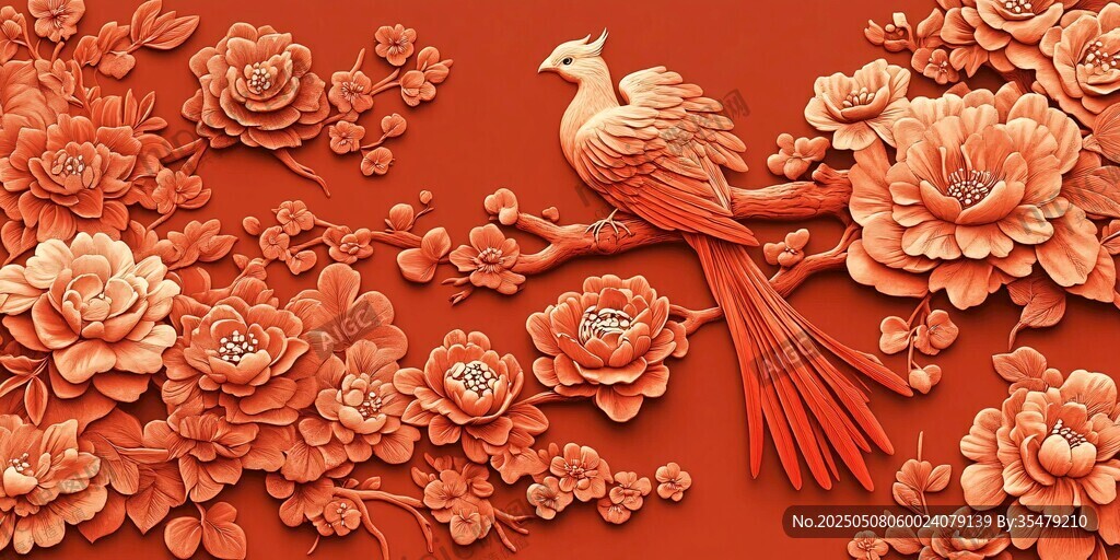 鳳凰棲花圖