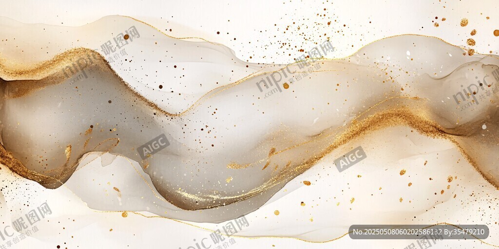 水墨金紋抽象藝術背景圖