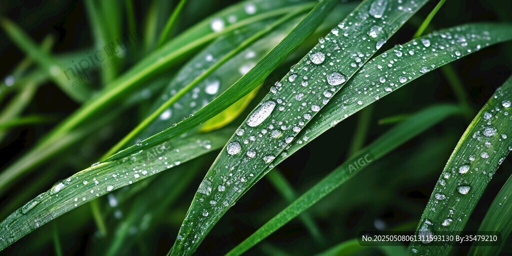 草叶上的晶莹露珠 草叶上的晶莹露珠
