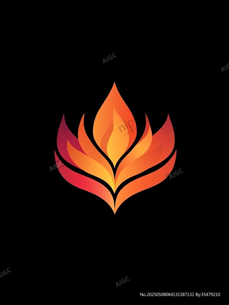 火焰形狀抽象標(biāo)志設(shè)計(jì)