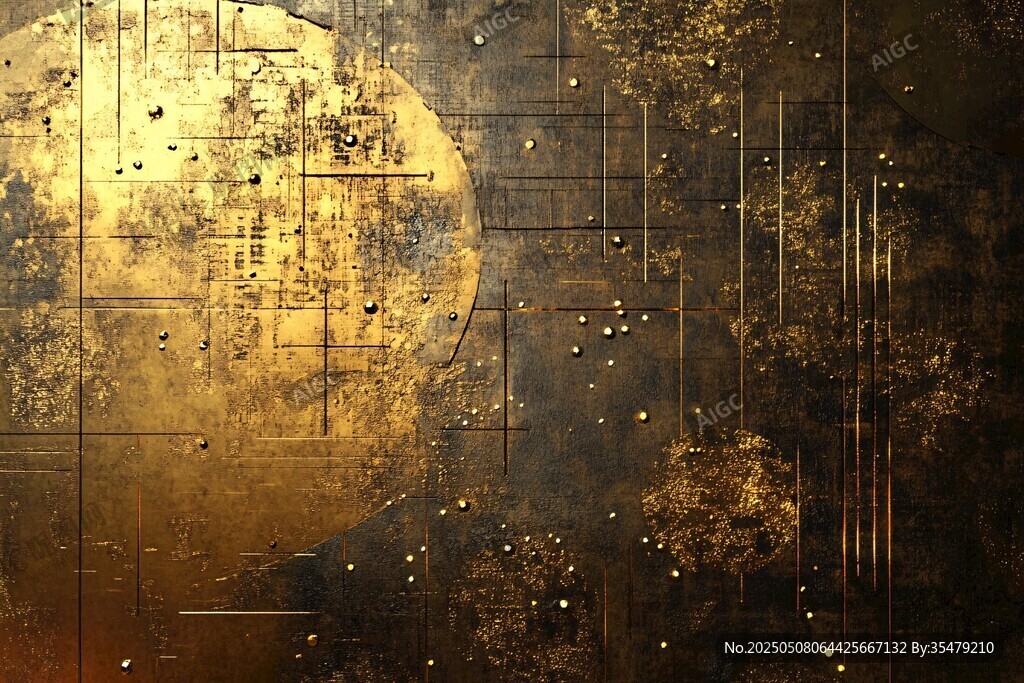 金色科技風抽象背景畫面