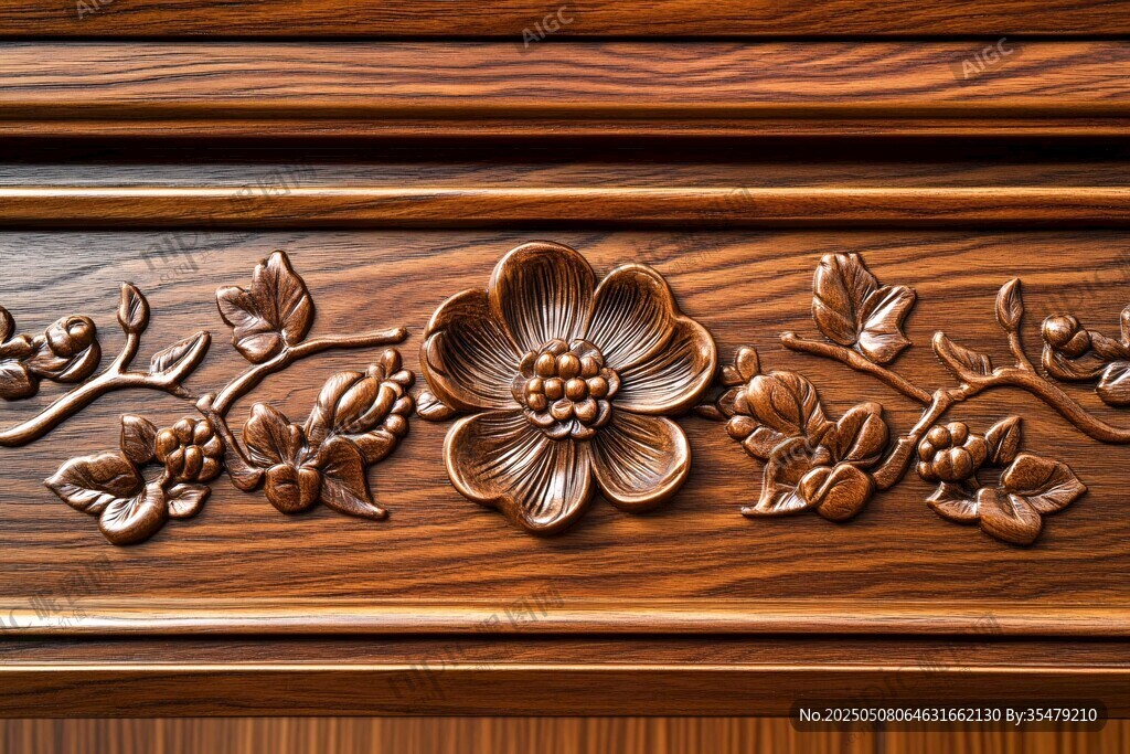 木雕花卉裝飾細(xì)節(jié)展示