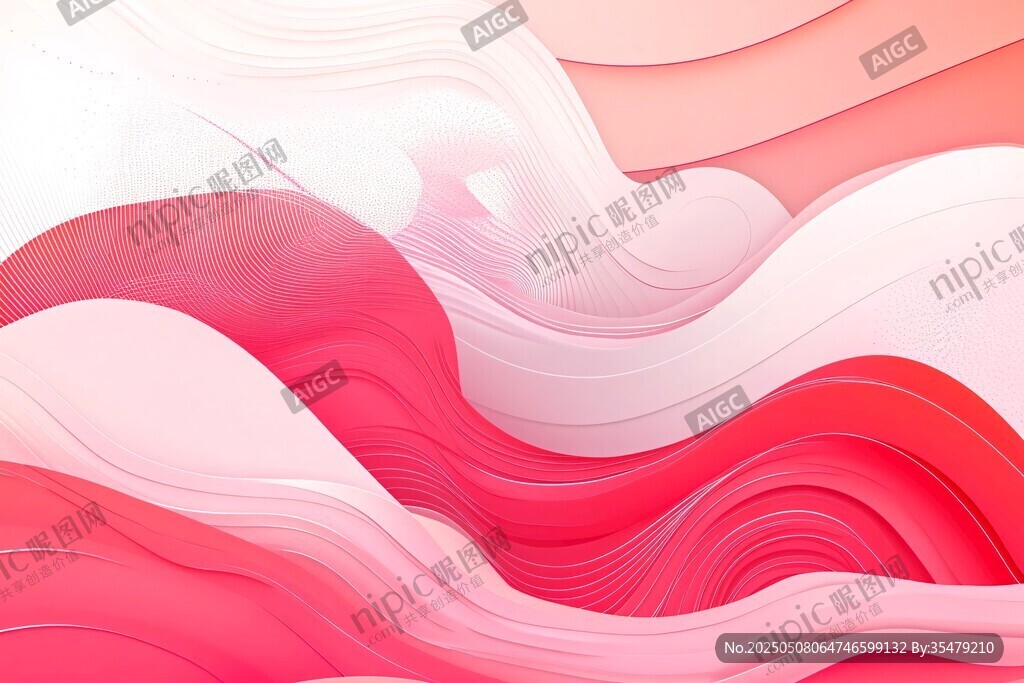 粉色漸變波浪抽象背景圖