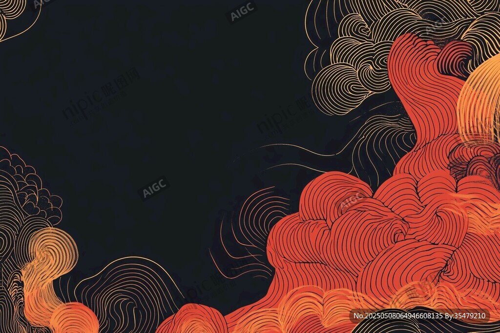 中式云紋黑金風(fēng)背景圖