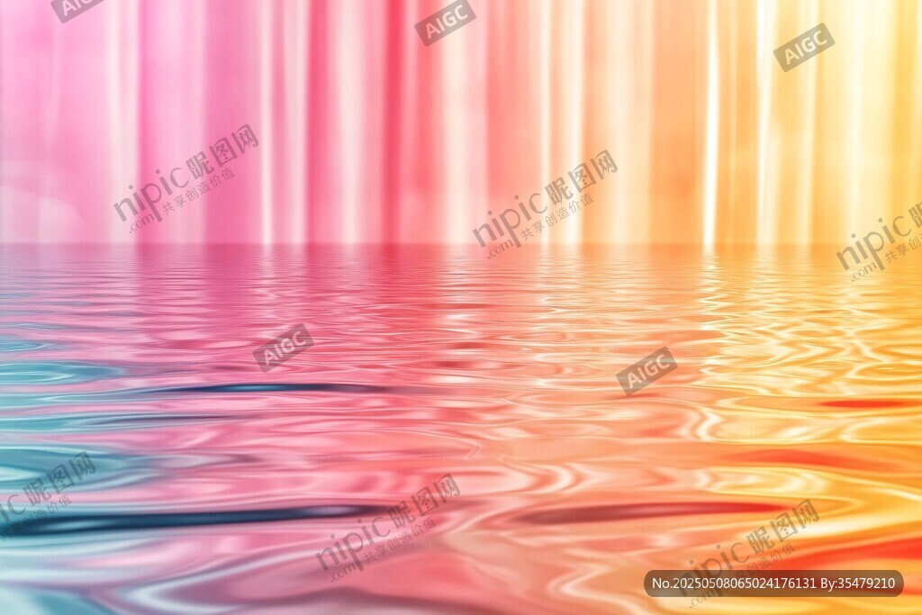 夢(mèng)幻彩色水面光影背景圖