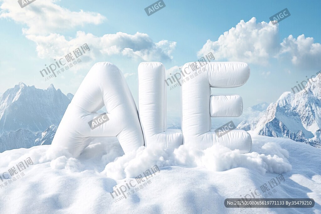 雪地中的AIE立體字母