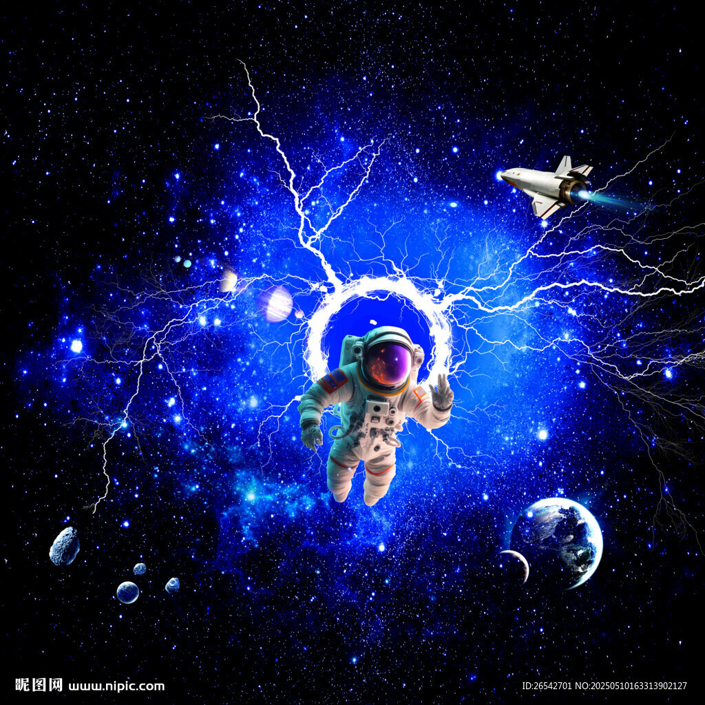 閃電星空