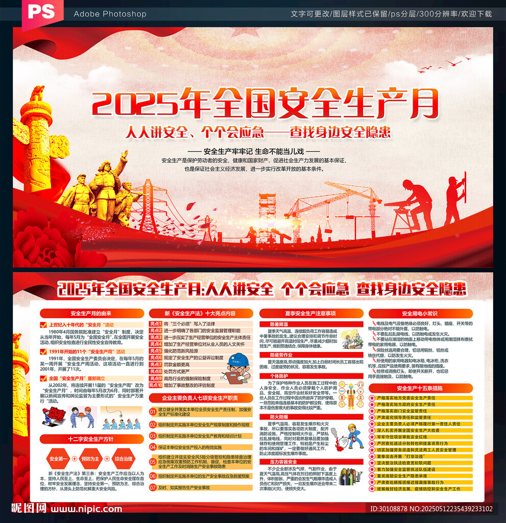 2025年安全生產(chǎn)月展板
