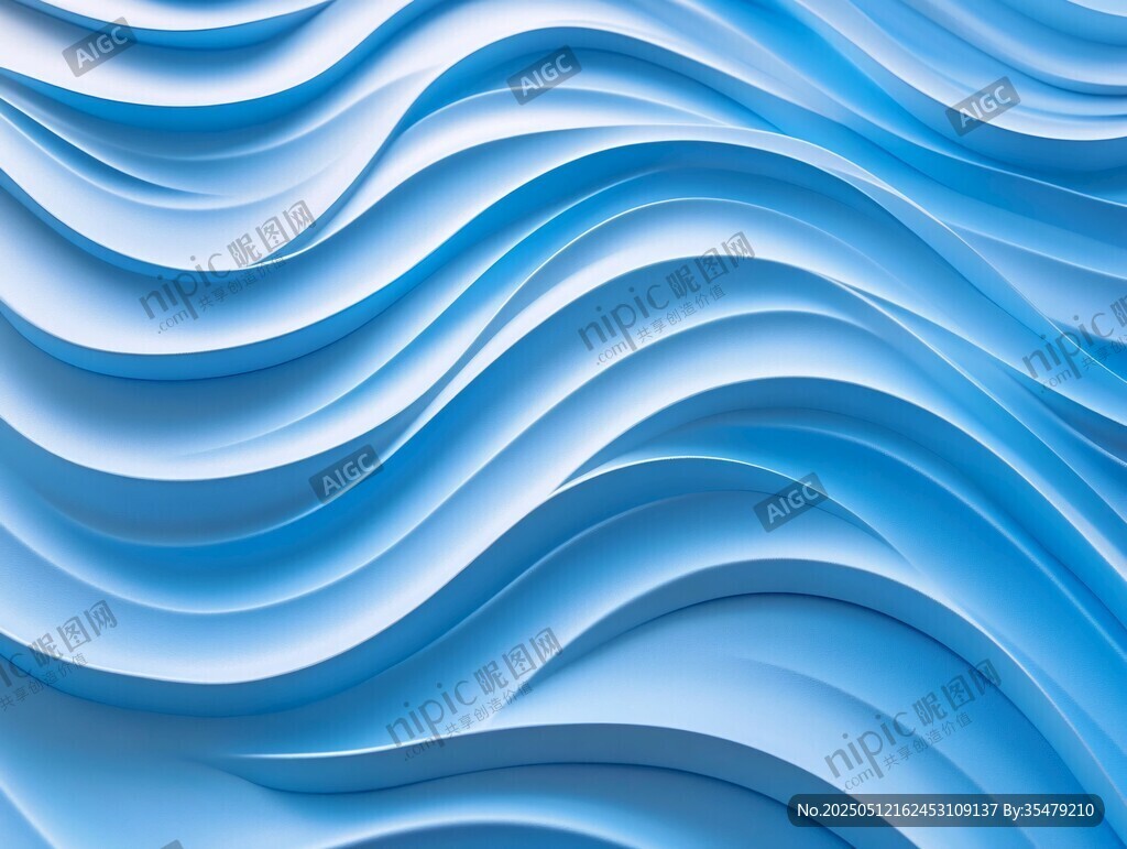 藍色波浪紋理抽象背景圖