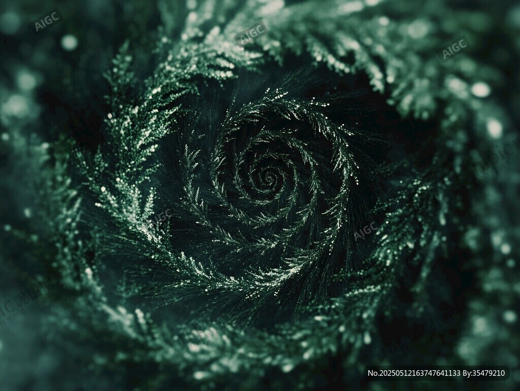 綠色螺旋狀植物微觀景象