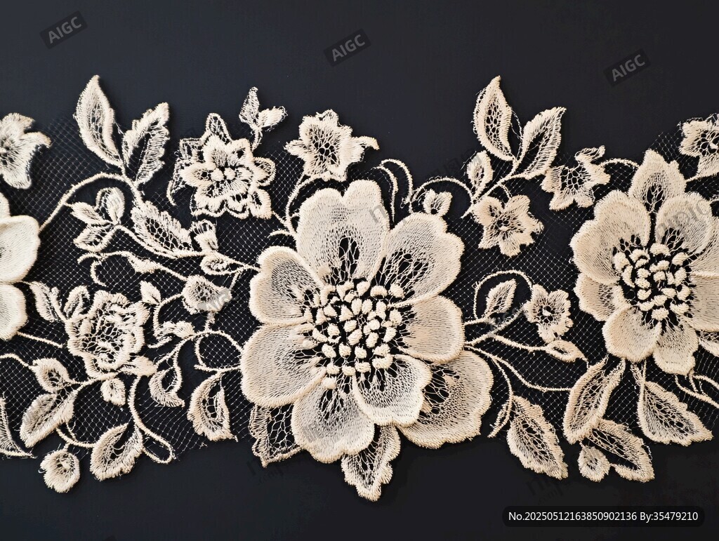 精致白色花卉蕾絲花邊