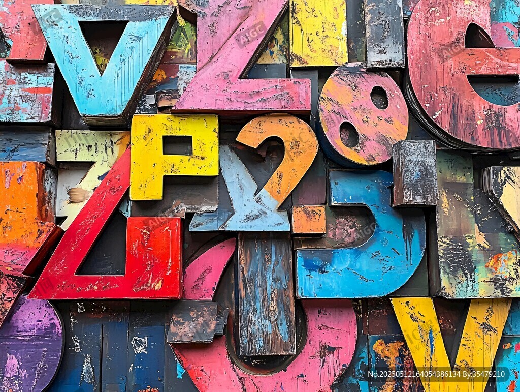 多彩復古字母數(shù)字大集合