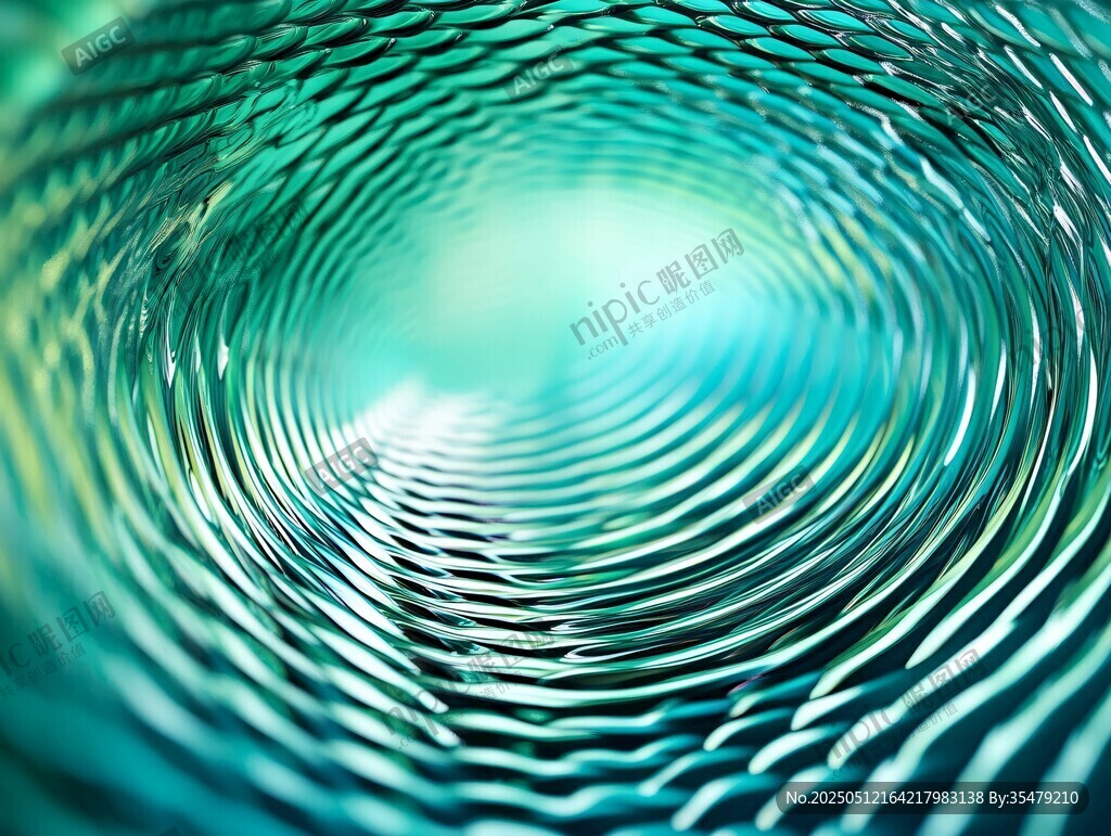 夢幻藍綠波紋隧道景觀
