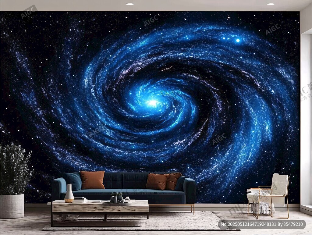 夢幻星空客廳背景墻