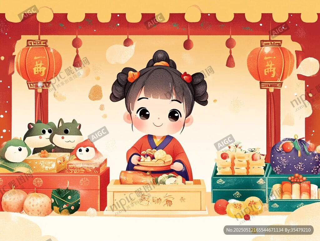萌娃守攤迎新春