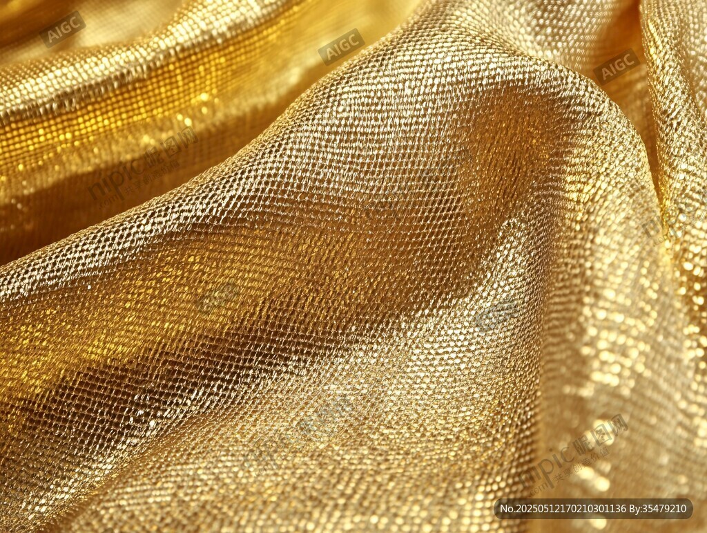 金色光澤織物紋理特寫