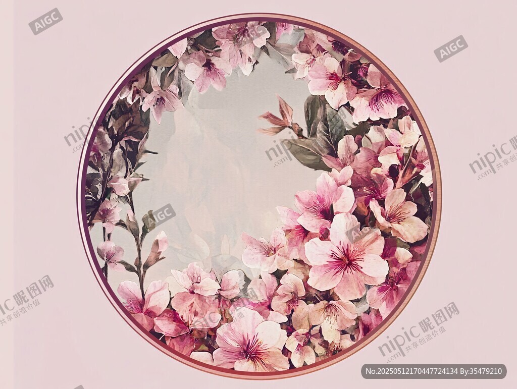 花卉裝飾的精美圓盤