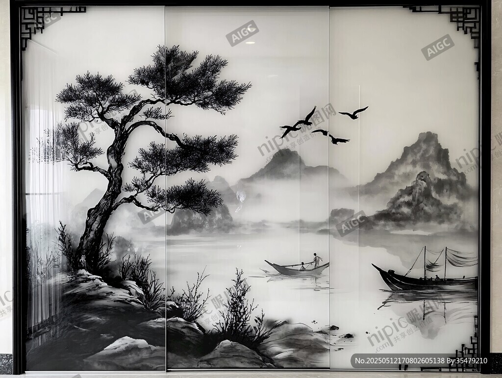 中式山水屏風(fēng) 意境悠遠(yuǎn)