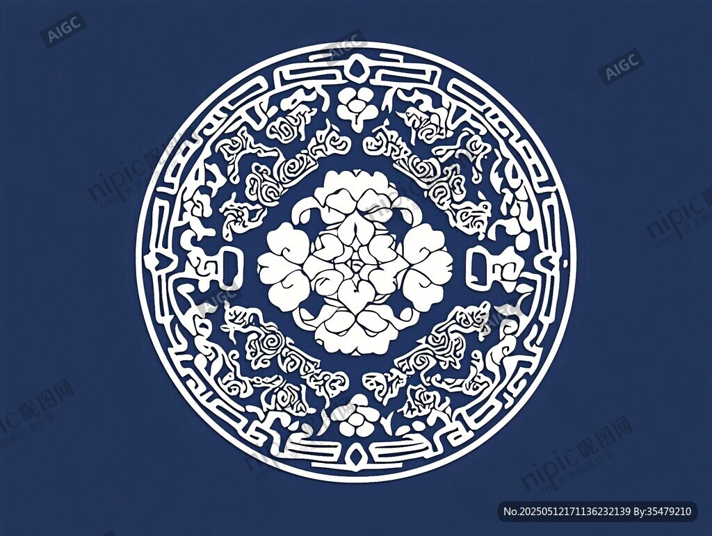中式傳統(tǒng)圓形花紋圖案