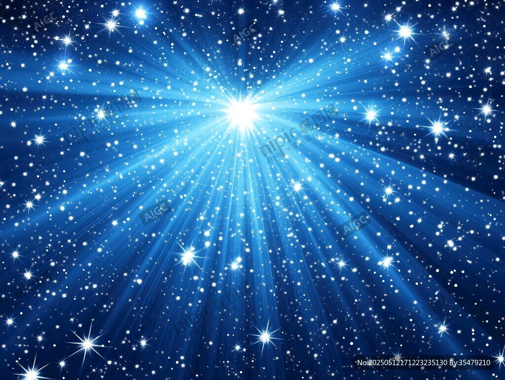 夢幻藍色星空閃耀光芒