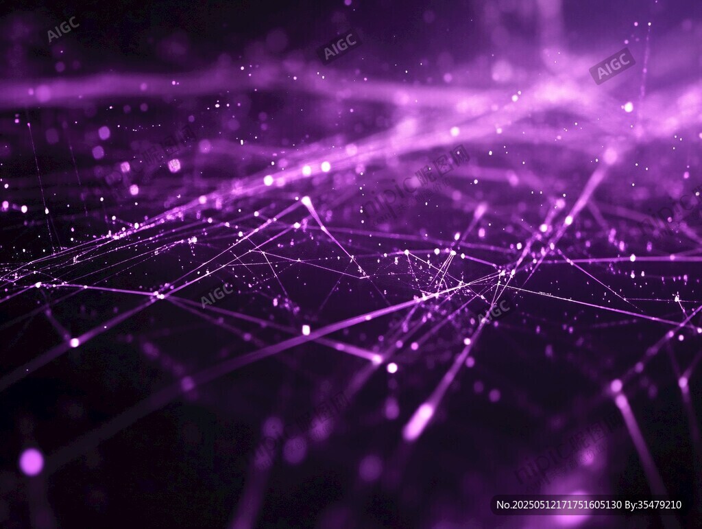 紫色科技感線條粒子背景