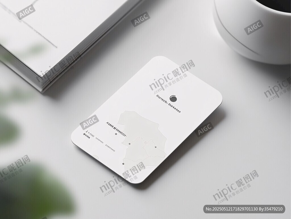 簡約名片擺放在辦公桌面