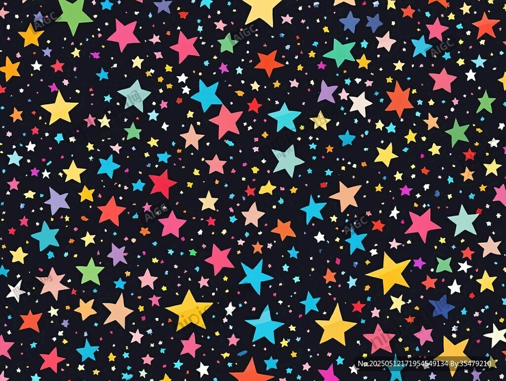 五彩星星夢幻背景圖案
