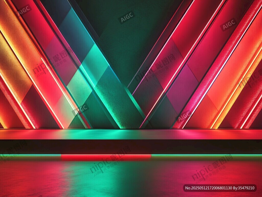 炫彩幾何燈光舞臺背景