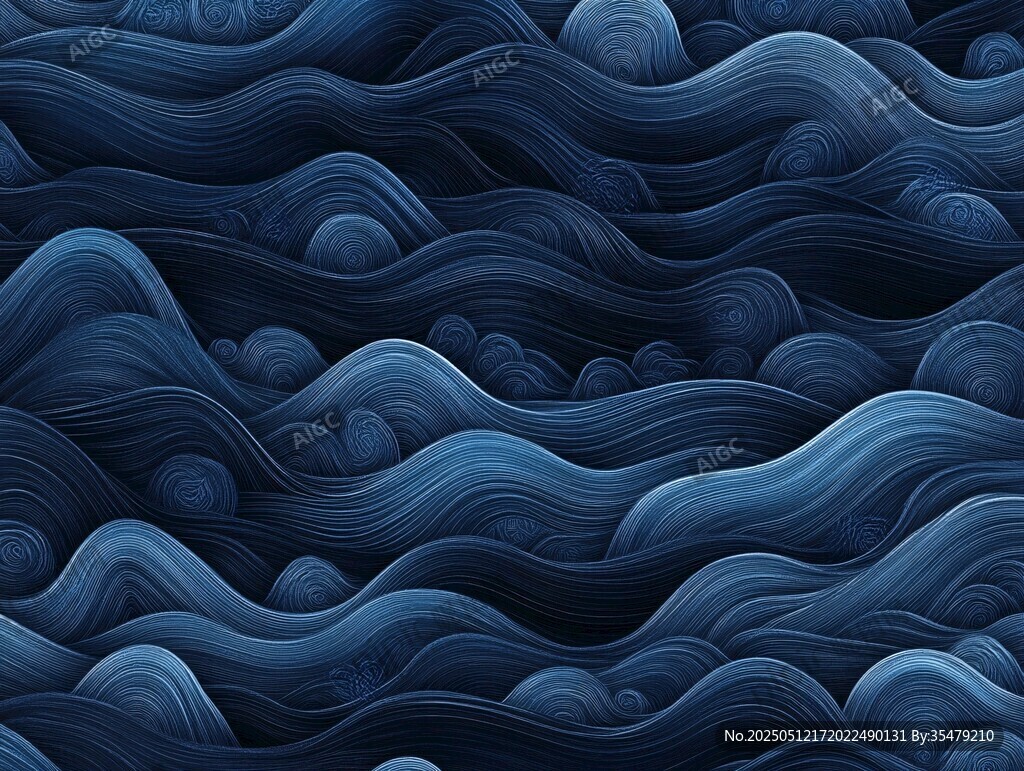 藍色波浪紋理藝術圖案