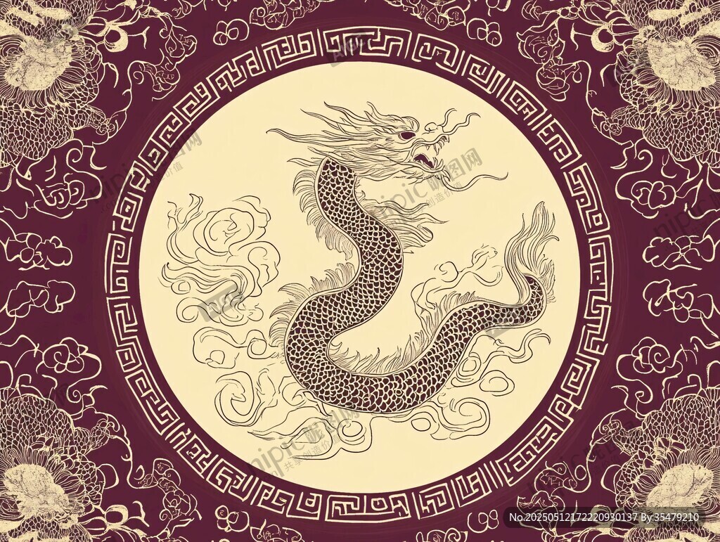 中式傳統龍紋精美圖案