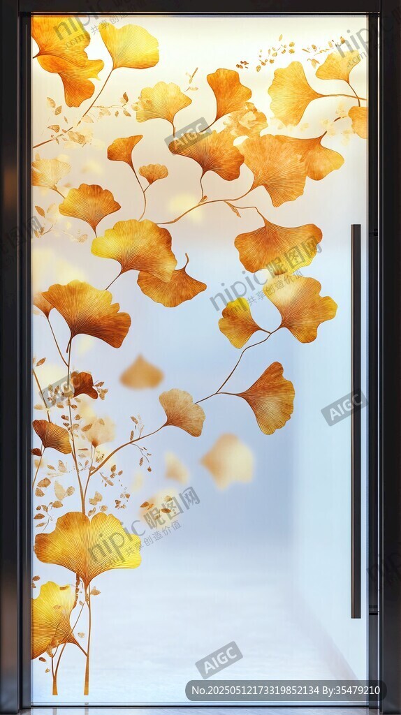銀杏葉玻璃裝飾畫(huà)意境美
