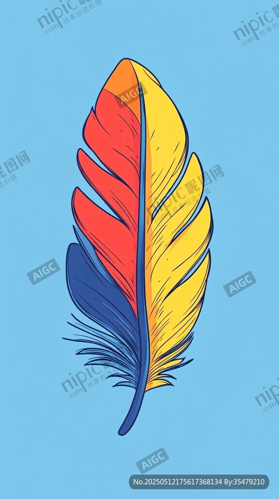 彩色羽毛插畫