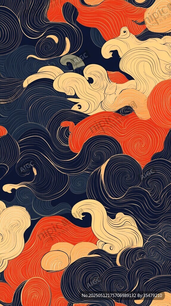 中式海浪紋傳統(tǒng)圖案設(shè)計(jì)