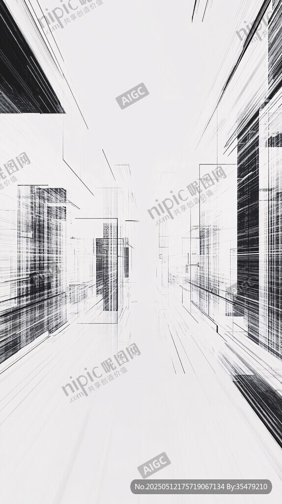 未來感線條建筑空間畫面