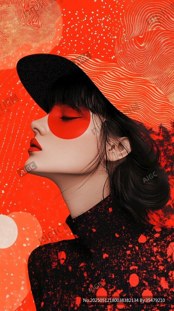 紅韻少女的夢幻時尚瞬間