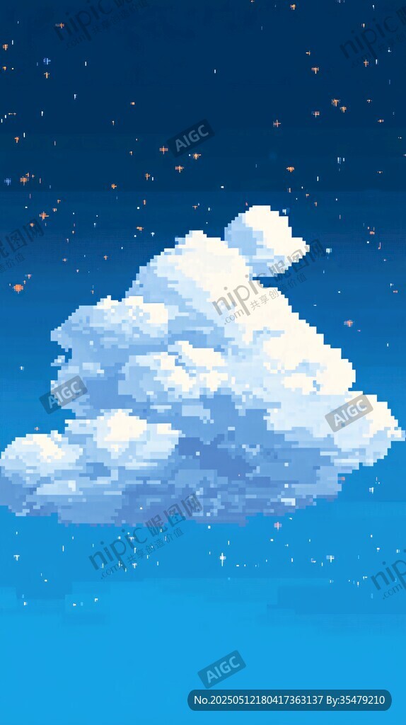 夜空下的夢幻云朵