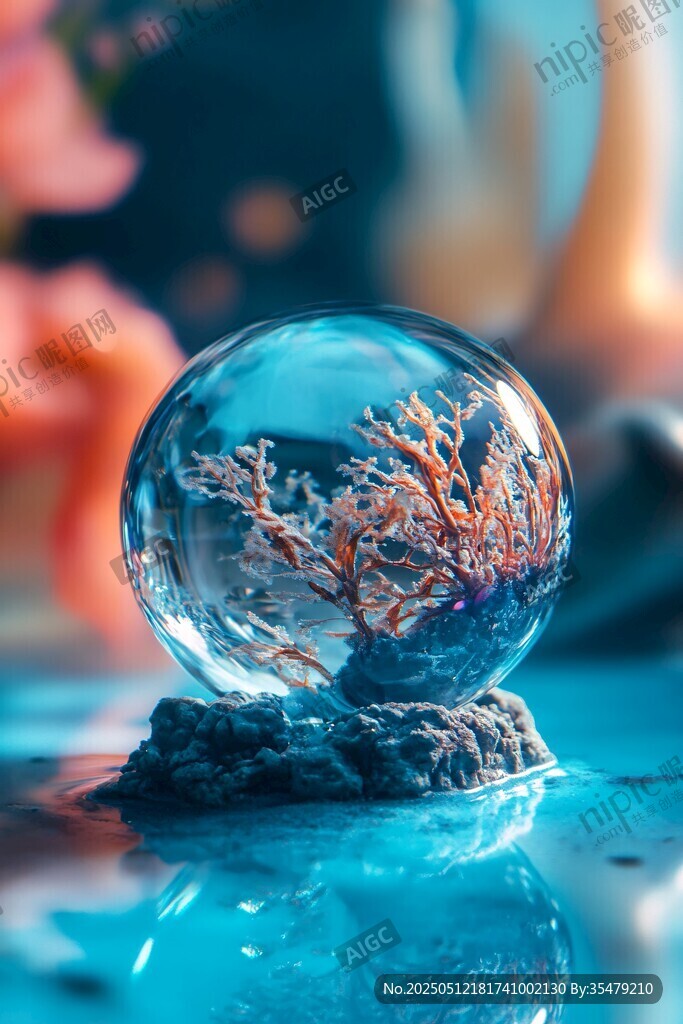 夢幻水晶球中的海底景觀