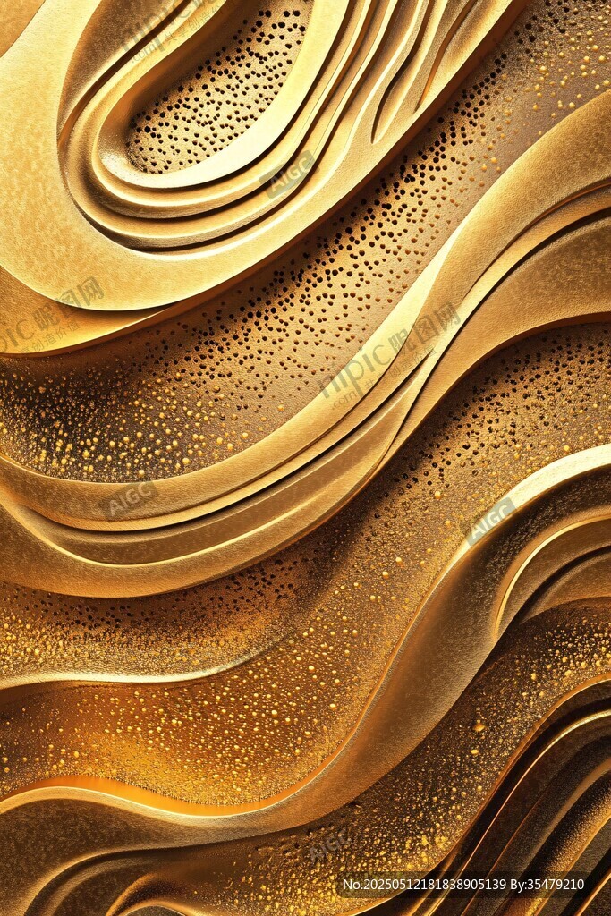 金色波浪紋理背景圖案