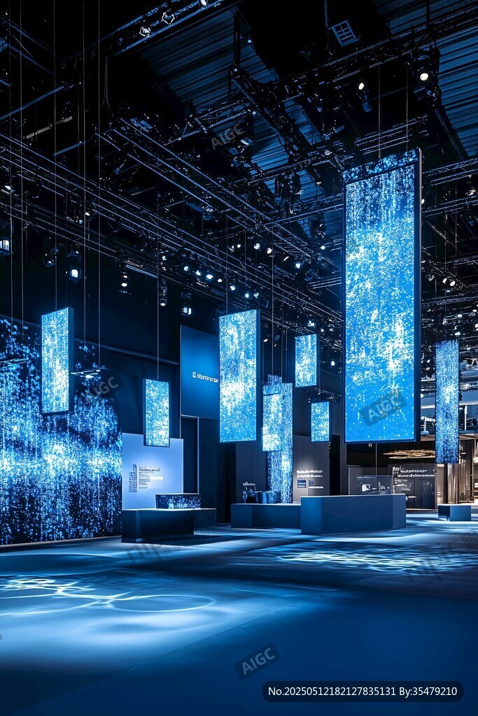 科技感十足的展覽空間場景