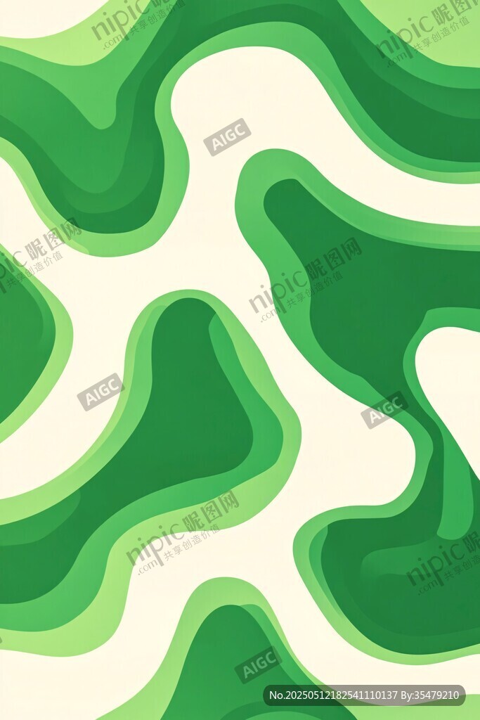 清新綠系抽象幾何圖案