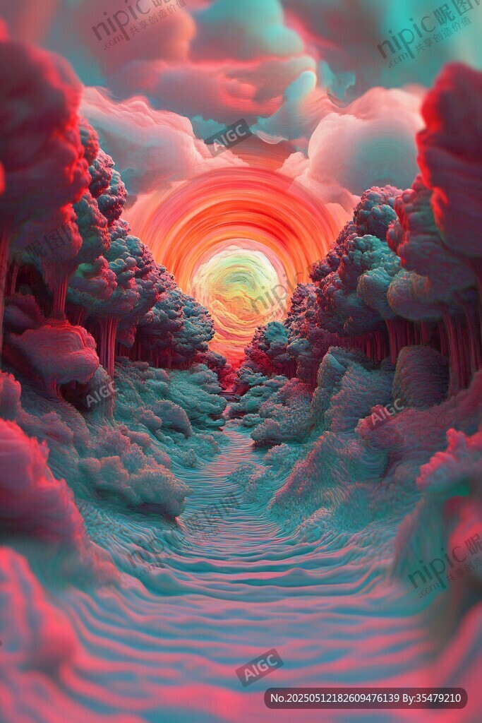 夢幻云海中的奇幻落日景象