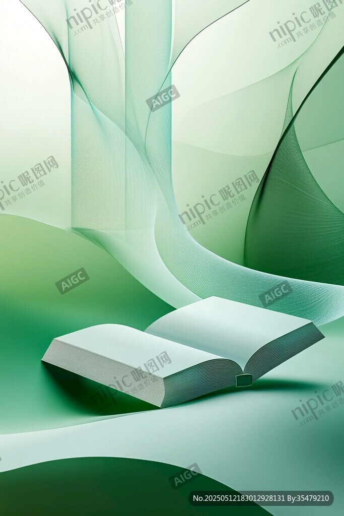 綠意中的翻開書本遐想