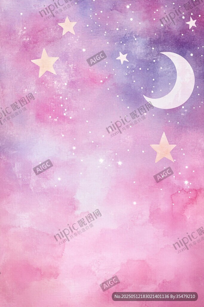 夢幻粉紫星空背景圖